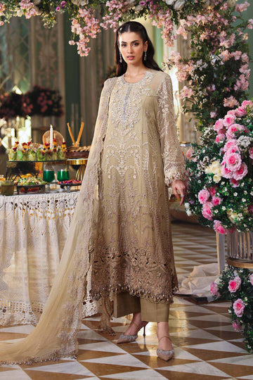 Maria b | Chiffon Formals 26 | MPC-26-103-Olive Gold