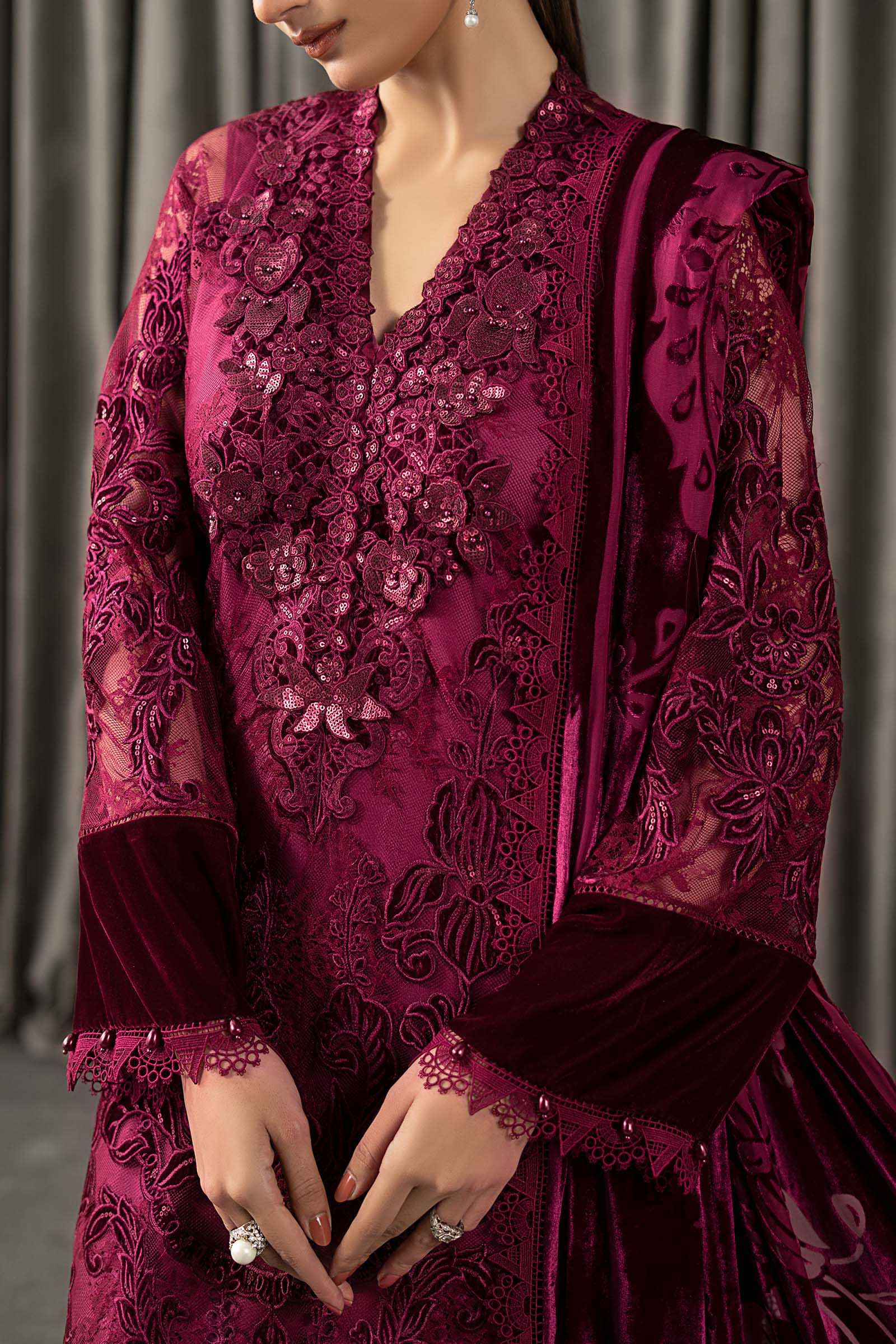 Maria B | Winter Luxe Pret 25 | WLS-1308-Maroon
