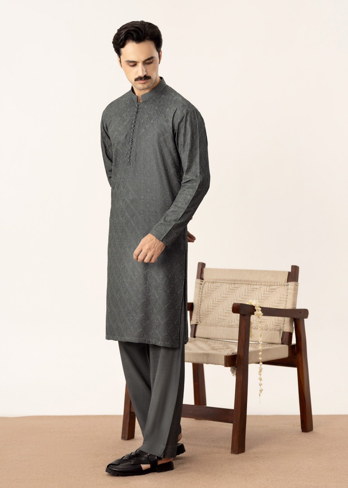 Jahan - Green Embroidered Kurta Trouser