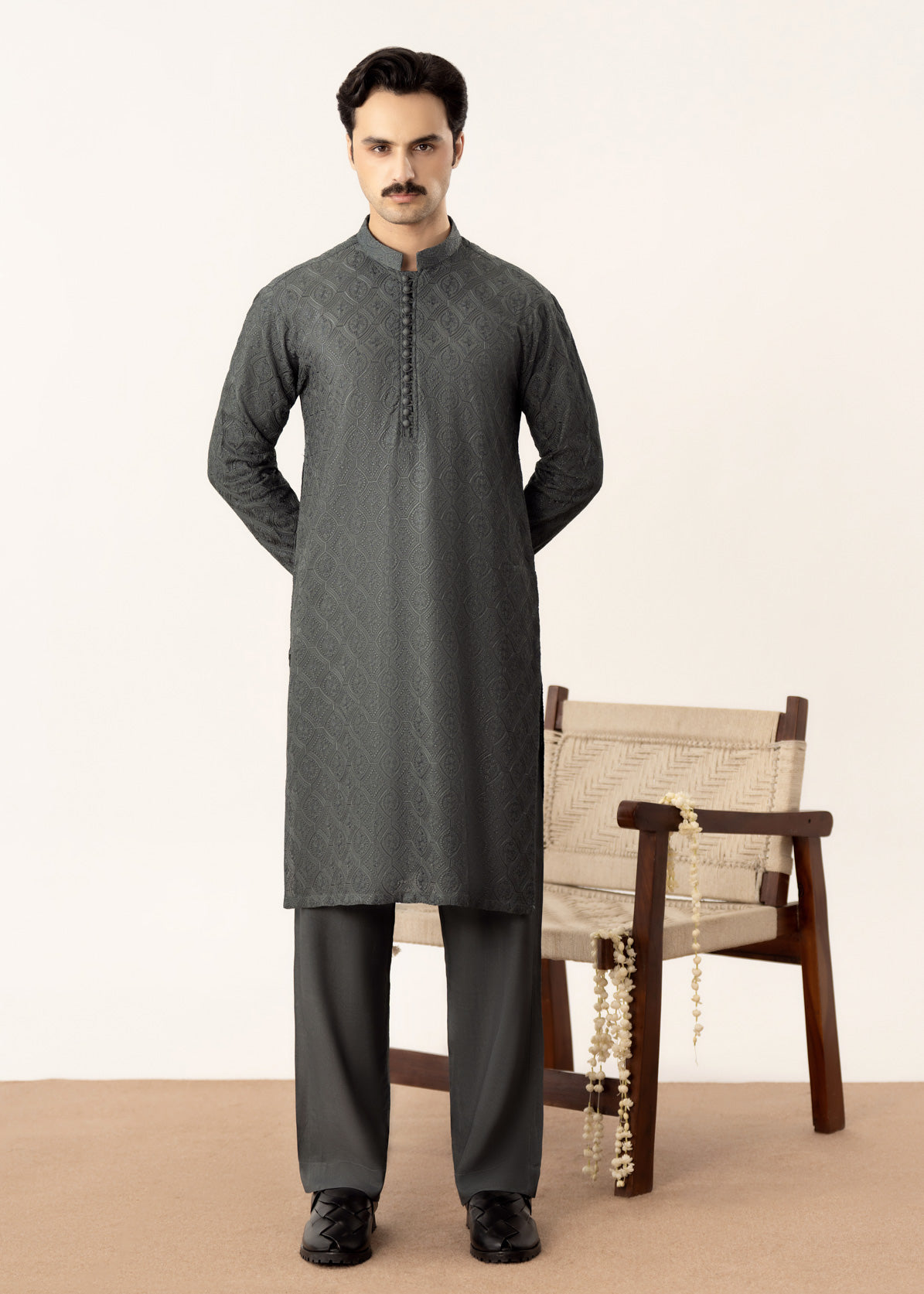 Jahan - Green Embroidered Kurta Trouser