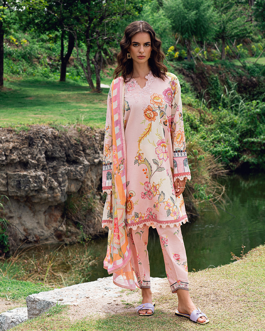 Roheenaz | Garden Veal Printed Lawn 25 |Wildflower fluff