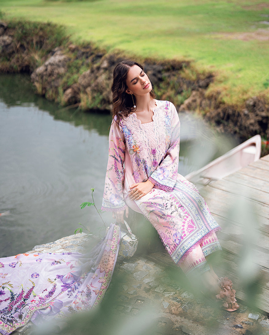 Roheenaz | Garden Veal Printed Lawn 25 |Lilac Dust