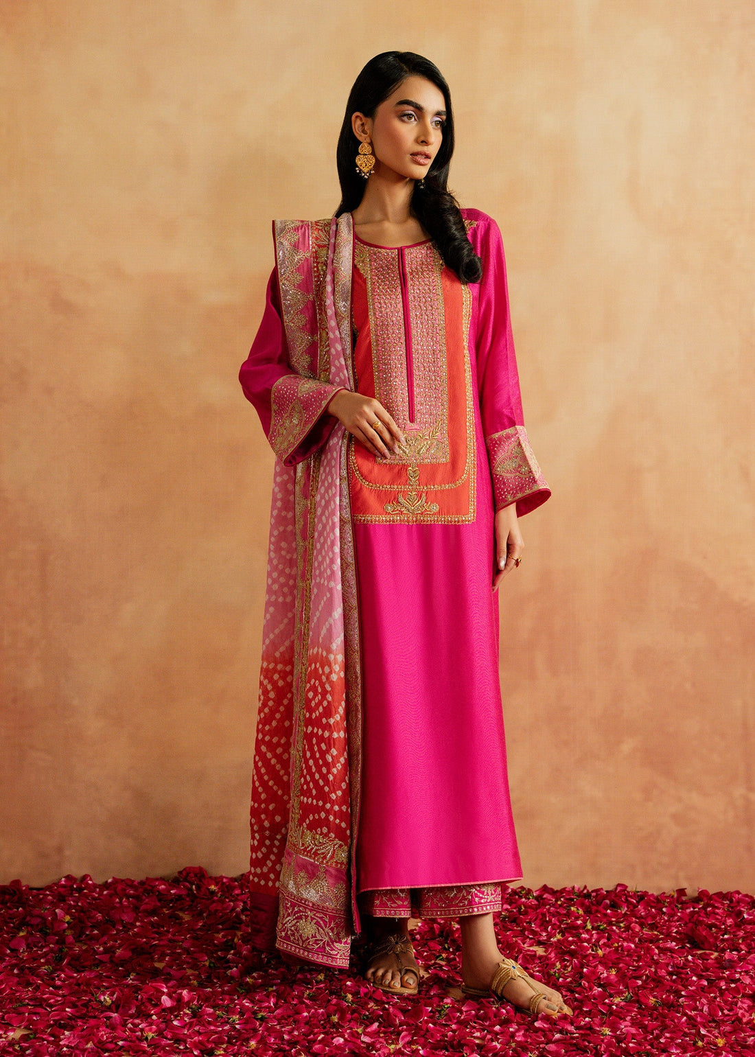 Mahgul | Chanderi Eid Edit | Pink Veil