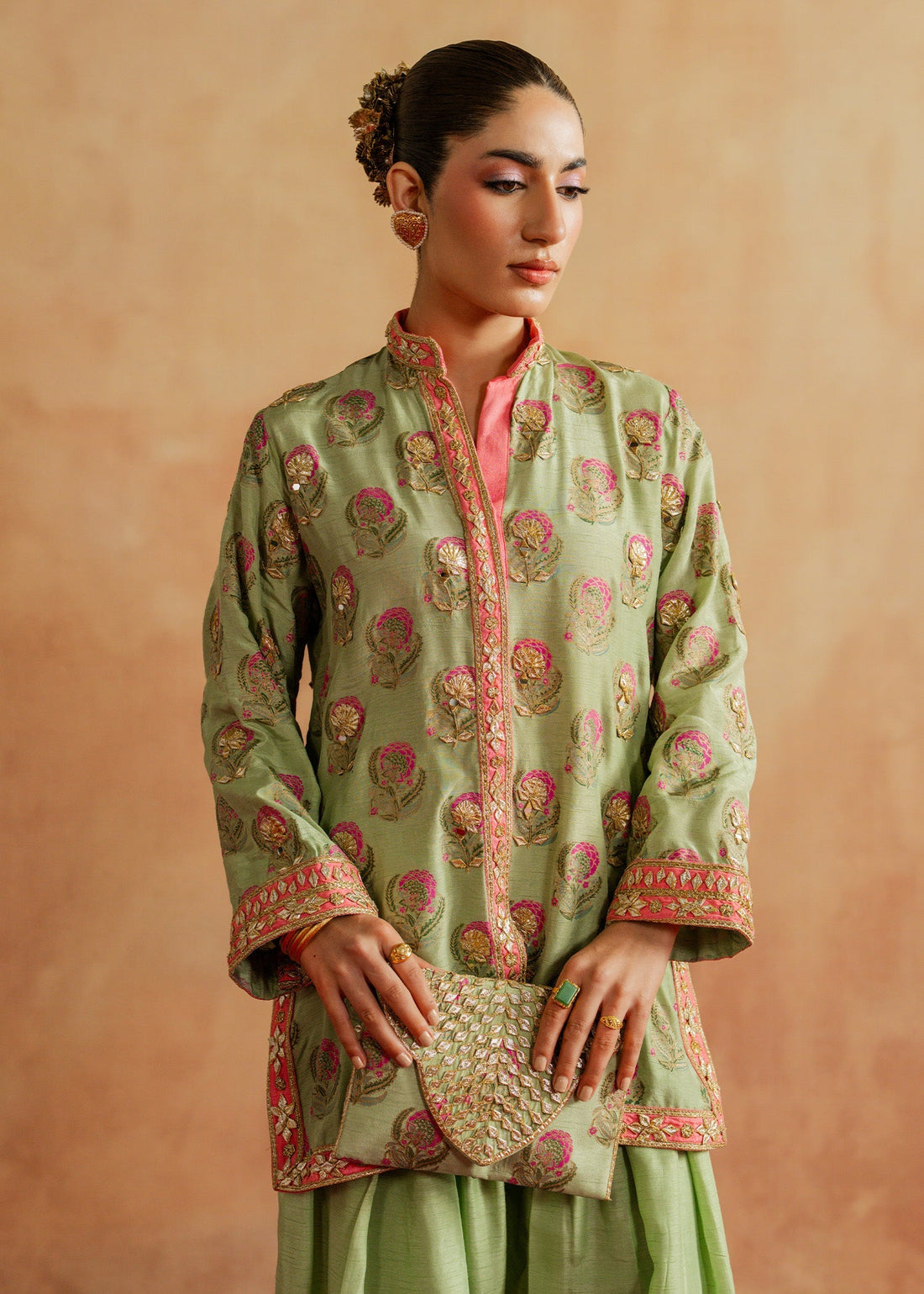 Mahgul | Chanderi Eid Edit | Green Pearl