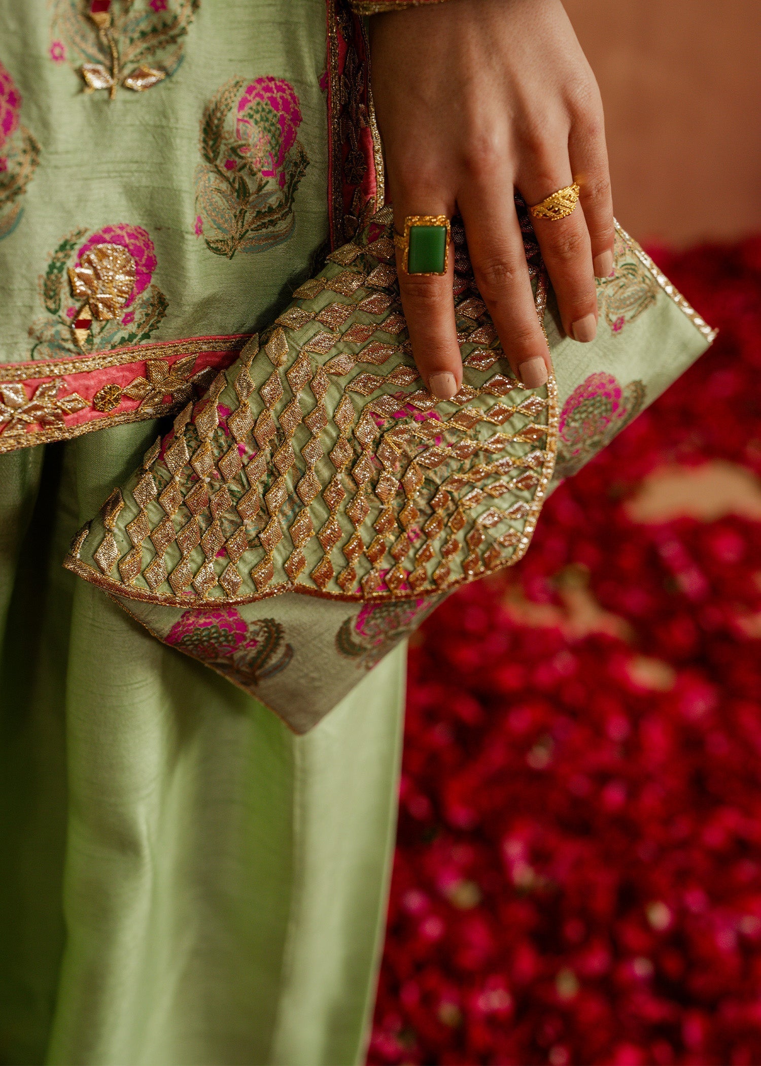 Mahgul | Chanderi Eid Edit | Green Pearl