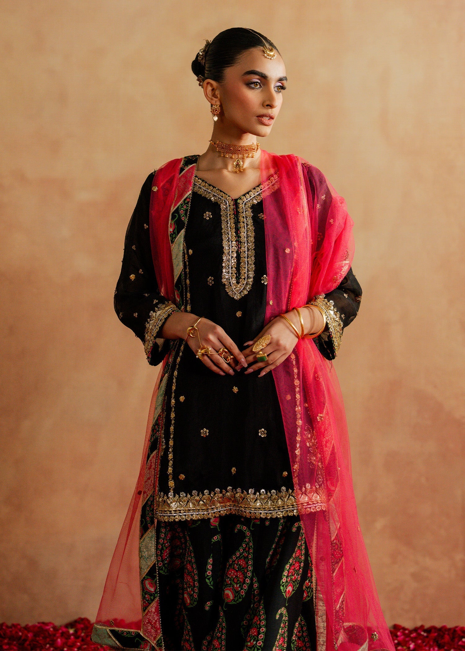 Mahgul | Chanderi Eid Edit | Coral Mist