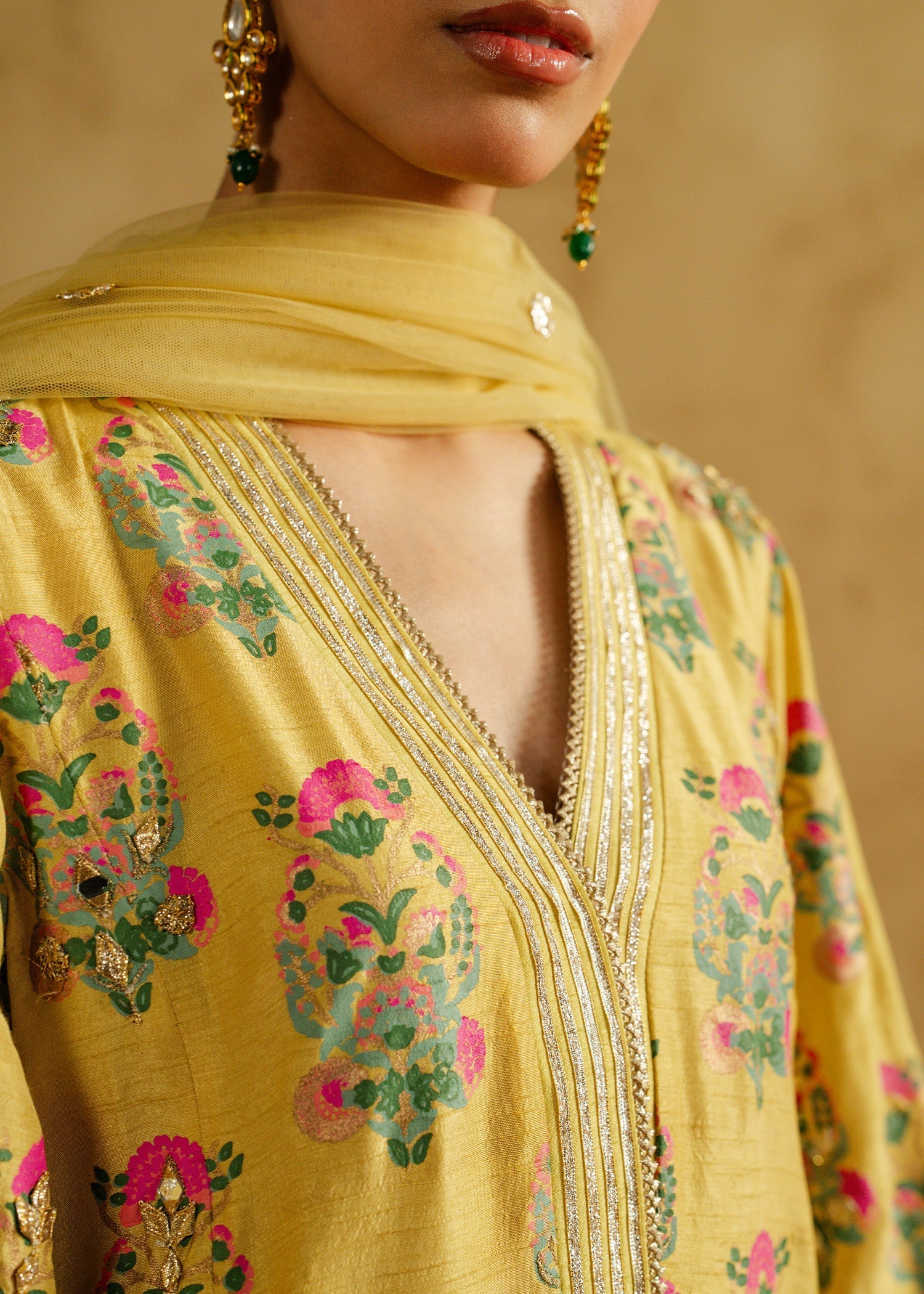 Mahgul | Chanderi Eid Edit | Marigold Mist