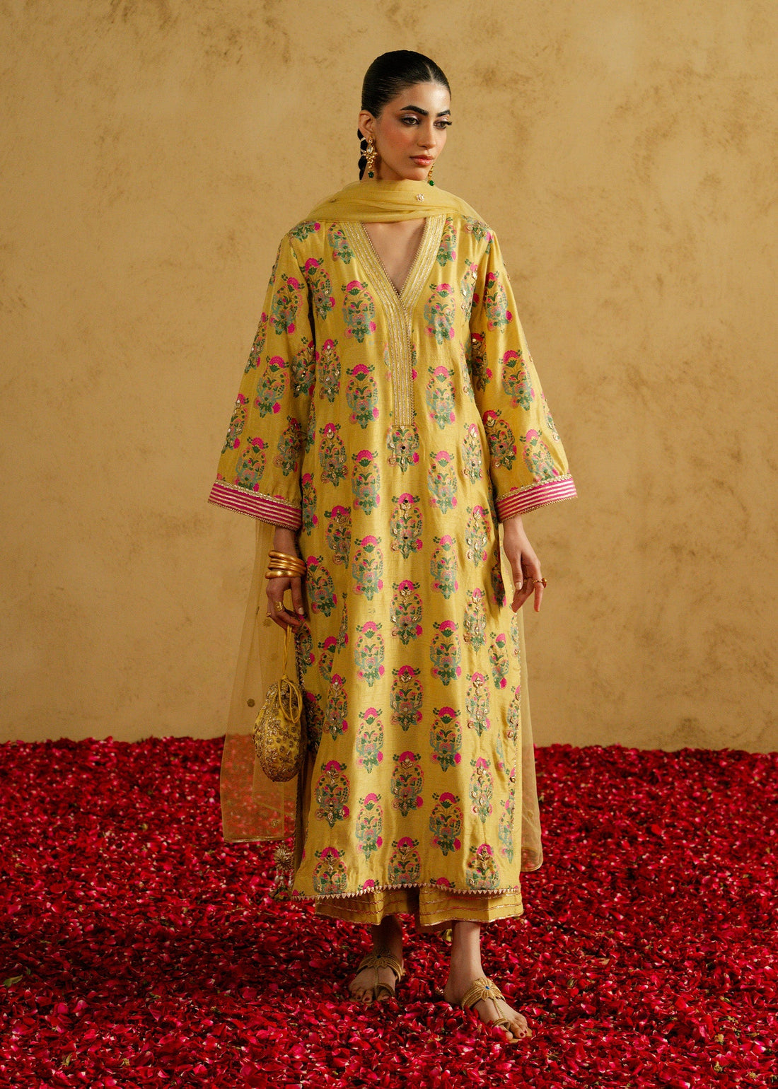 Mahgul | Chanderi Eid Edit | Marigold Mist