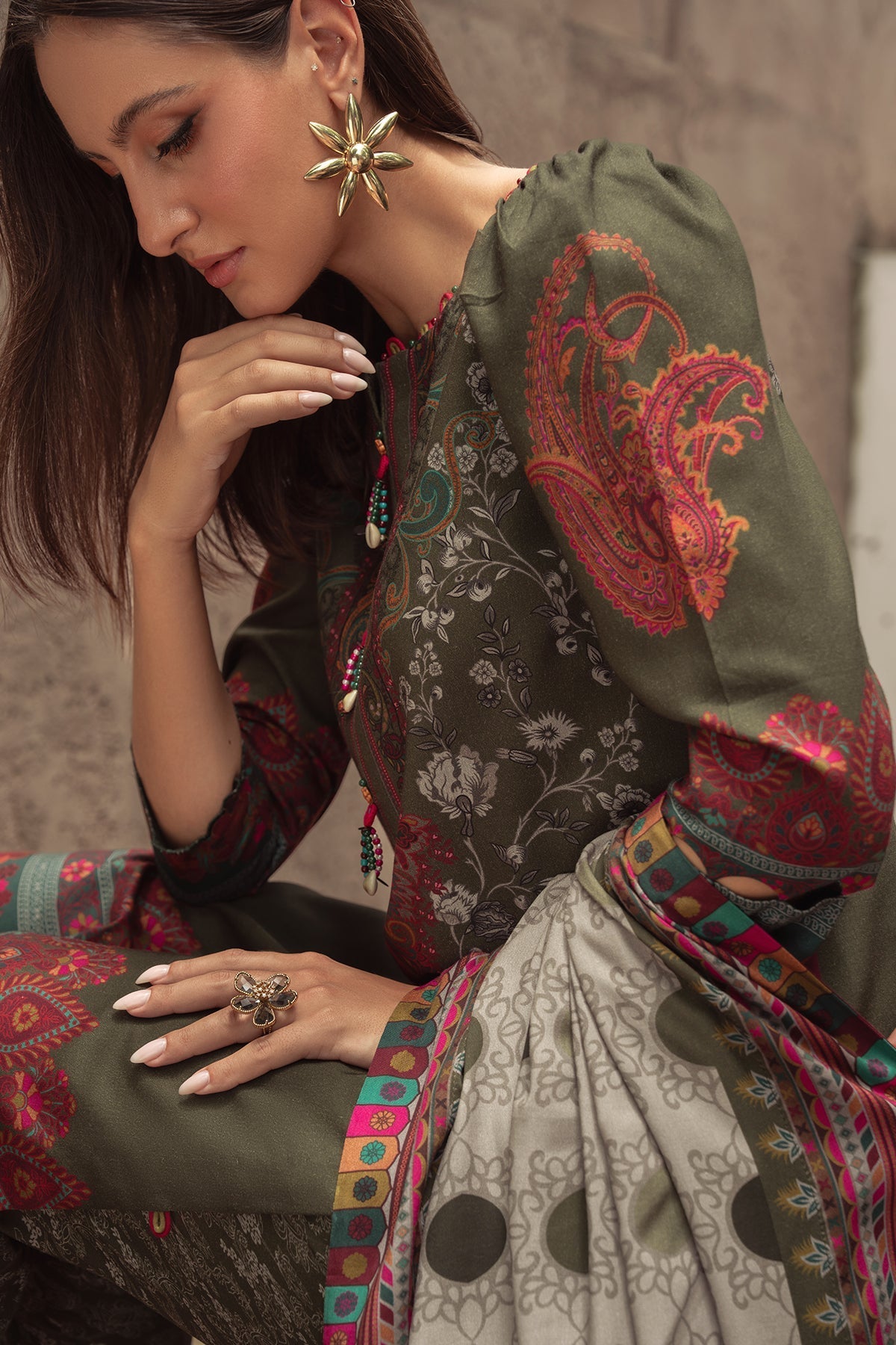 Charizma | C Prints Winter 25 |  3-PC Unstitched Printed Linen Collection CPW5-05