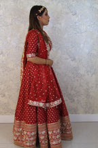 Heavy classy lehenga with stones and sequins booties work