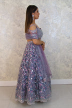 Sparkly Blue lehenga with sequins and stone work