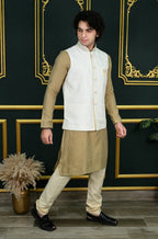 Men's White embroidered Waist Coat