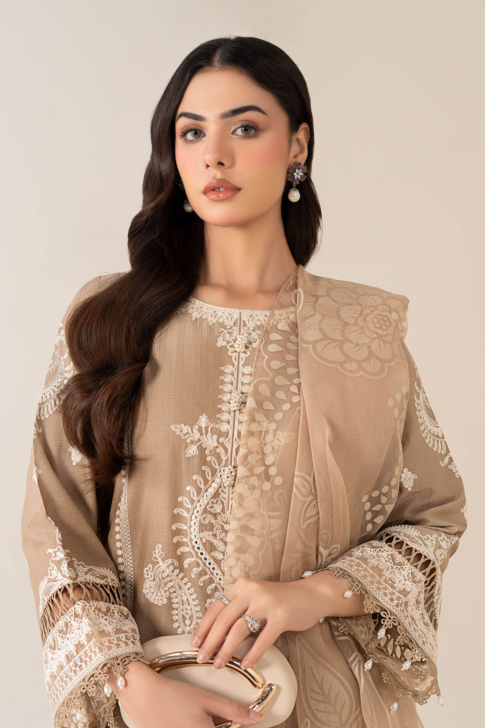 Maria B | Luxury Winter Pret 25 | DW-EA23-26R1-Coffee