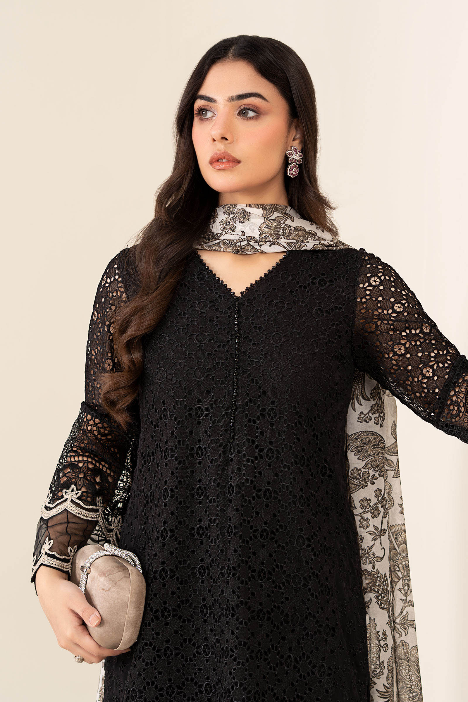 Maria B | Luxury Winter Pret 25 | DW-MN24-10R1-Black