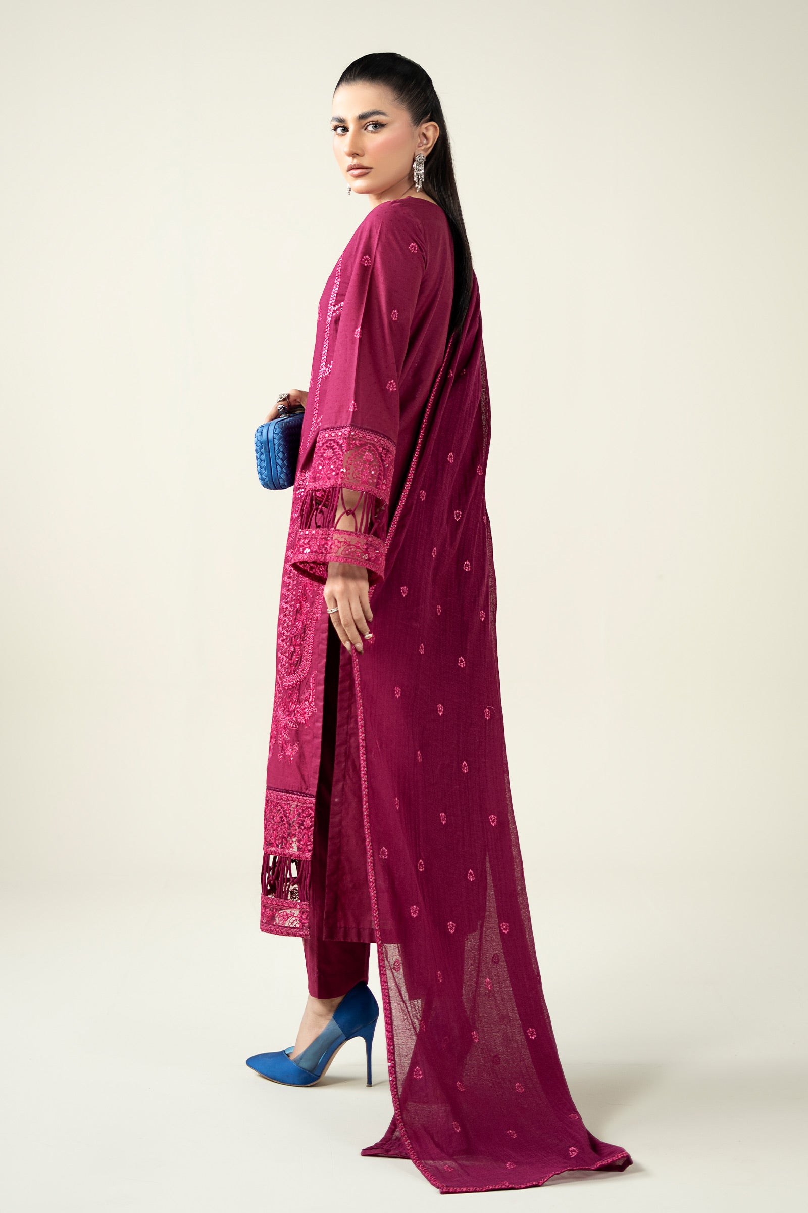 Maria B | Luxury Winter Pret 25 | DW-PF25-23-Magenta