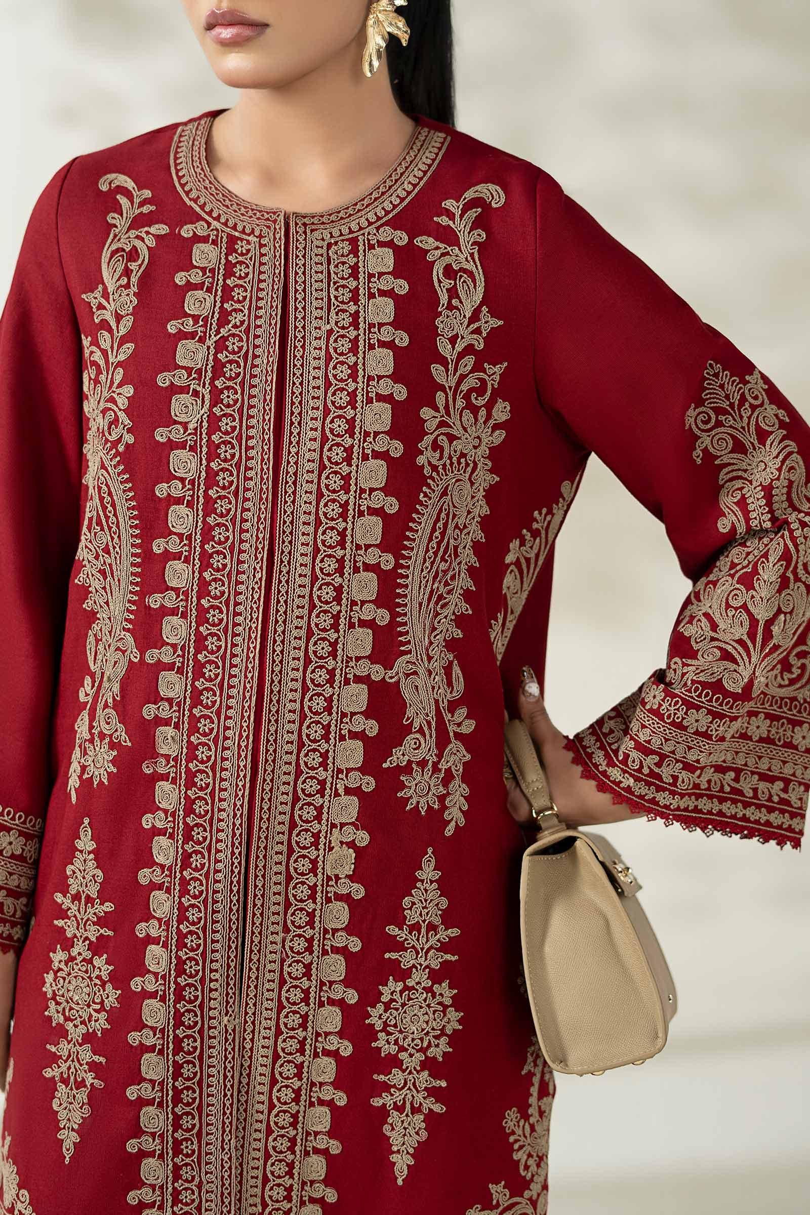 Maria B | Luxury Winter Pret 25 | DW-W25-58-Maroon