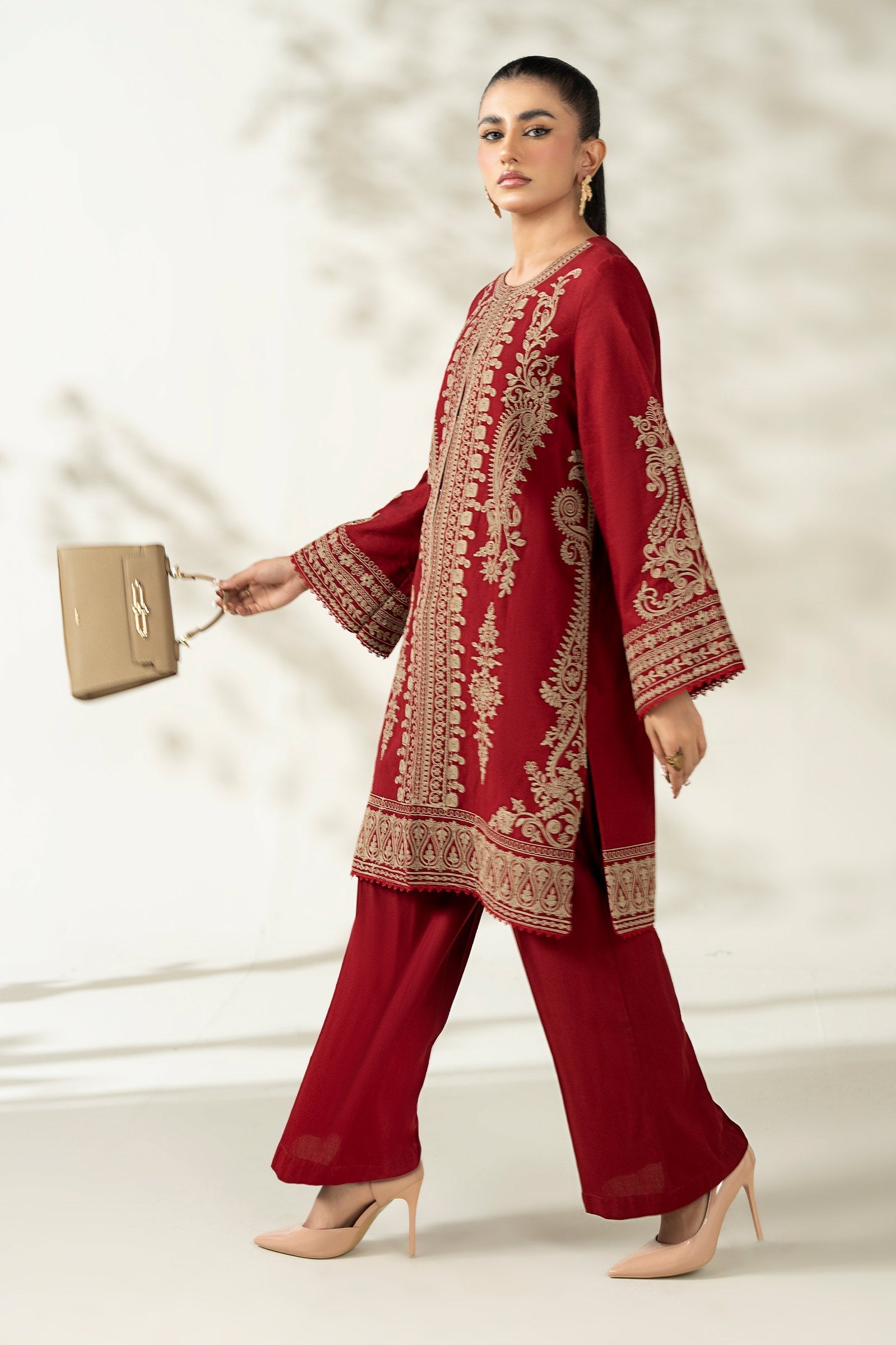 Maria B | Luxury Winter Pret 25 | DW-W25-58-Maroon