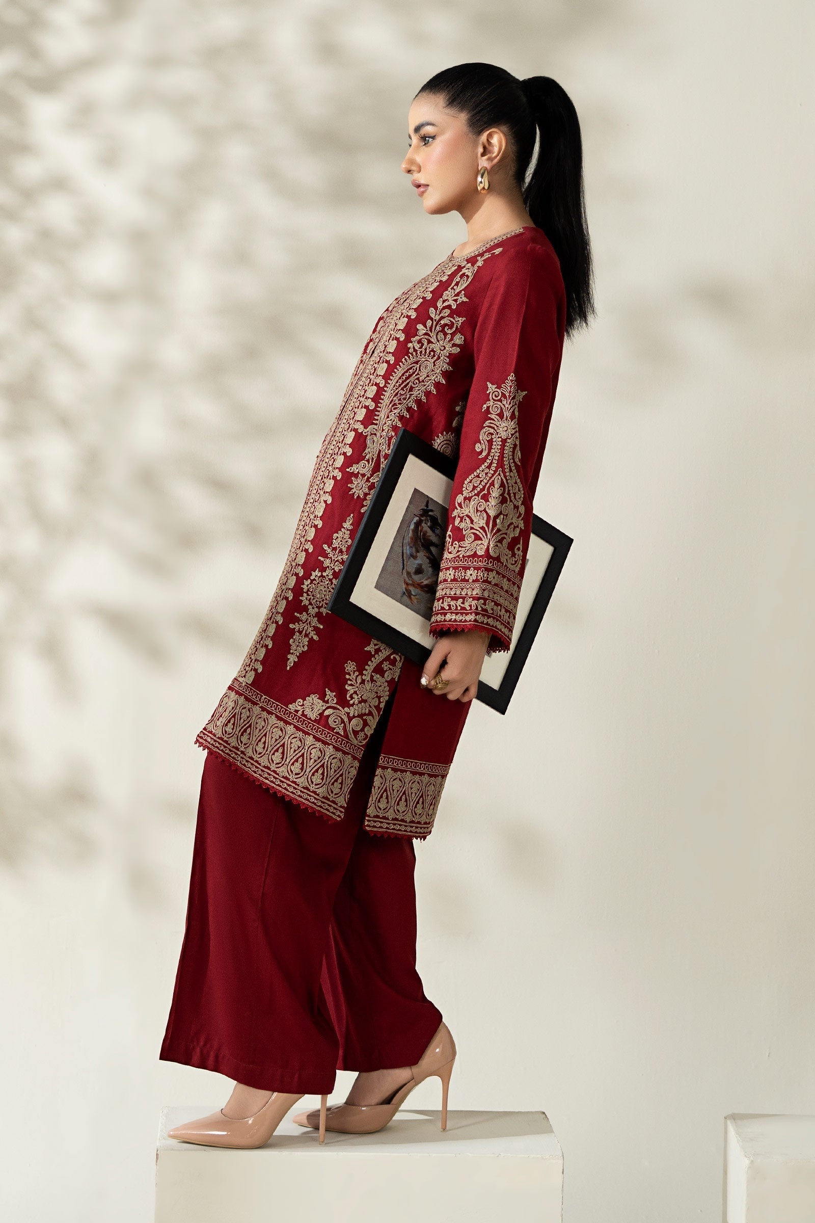 Maria B | Luxury Winter Pret 25 | DW-W25-58-Maroon