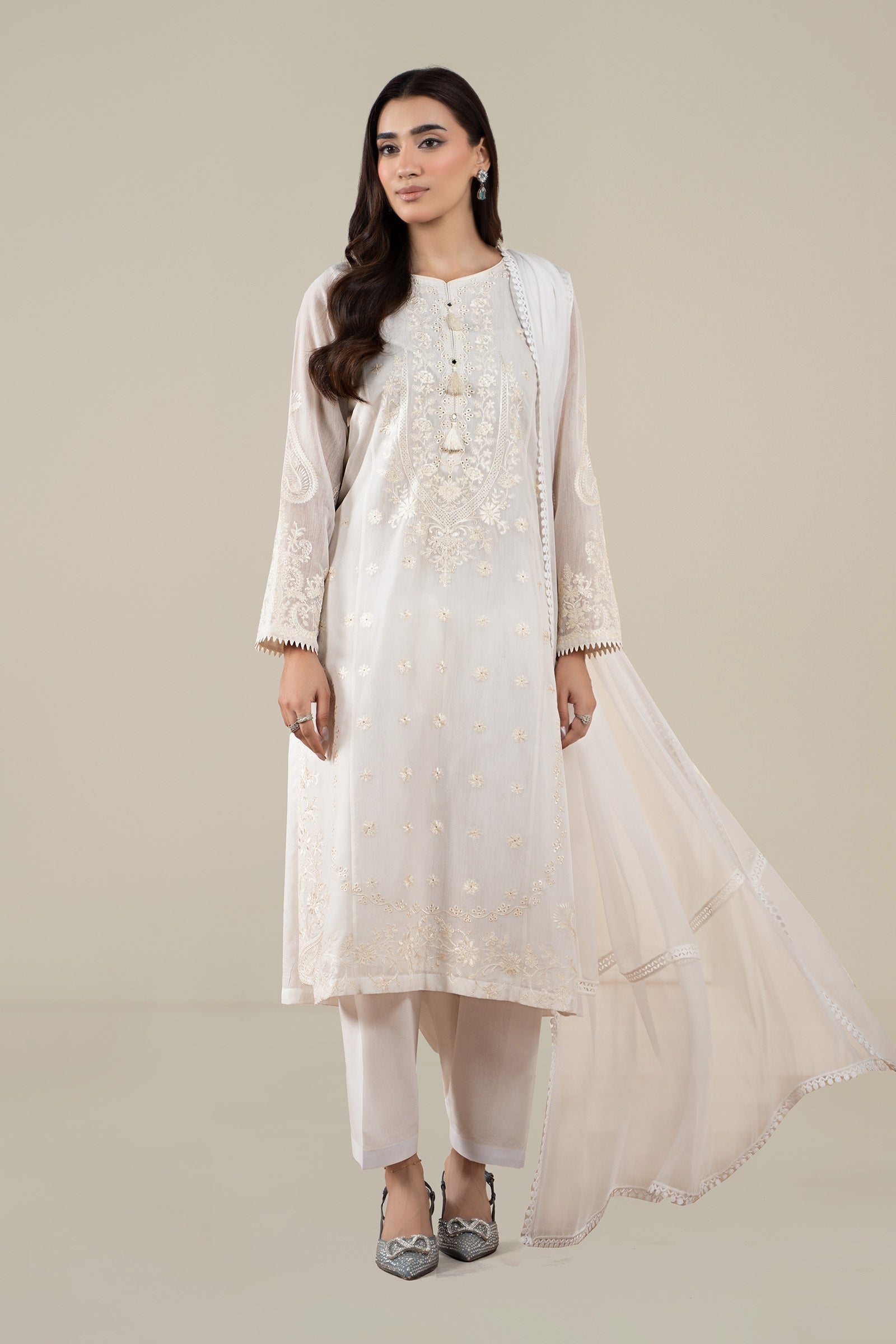 Maria B | Luxury Winter Pret 25 | DW-EA25-76-Off White