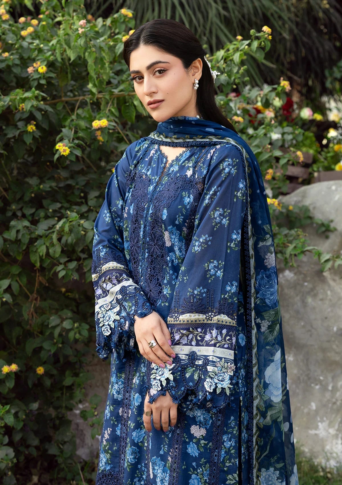Elaf Premium | Chikankari Prints 26 | ERC-3B NEEL