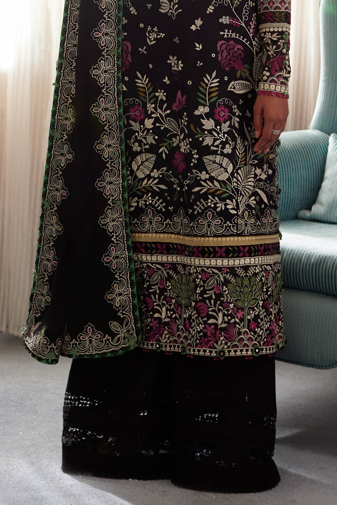 Elan | Lawn24 |QISTINA (EL24-03 B) -  Elan Luxury - Original Designer Dress - House of Maryam
