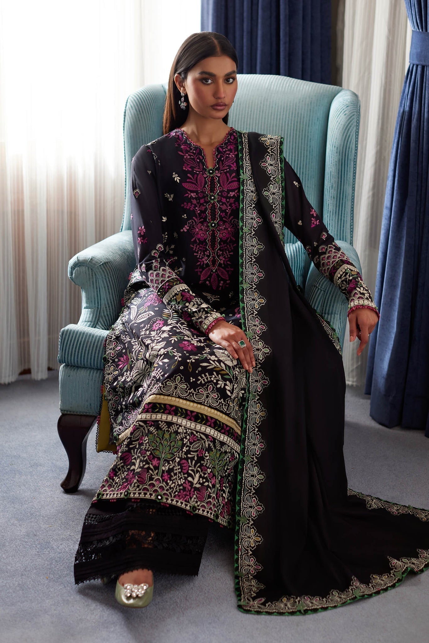 Elan | Lawn24 |QISTINA (EL24-03 B) -  Elan Luxury - Original Designer Dress - House of Maryam
