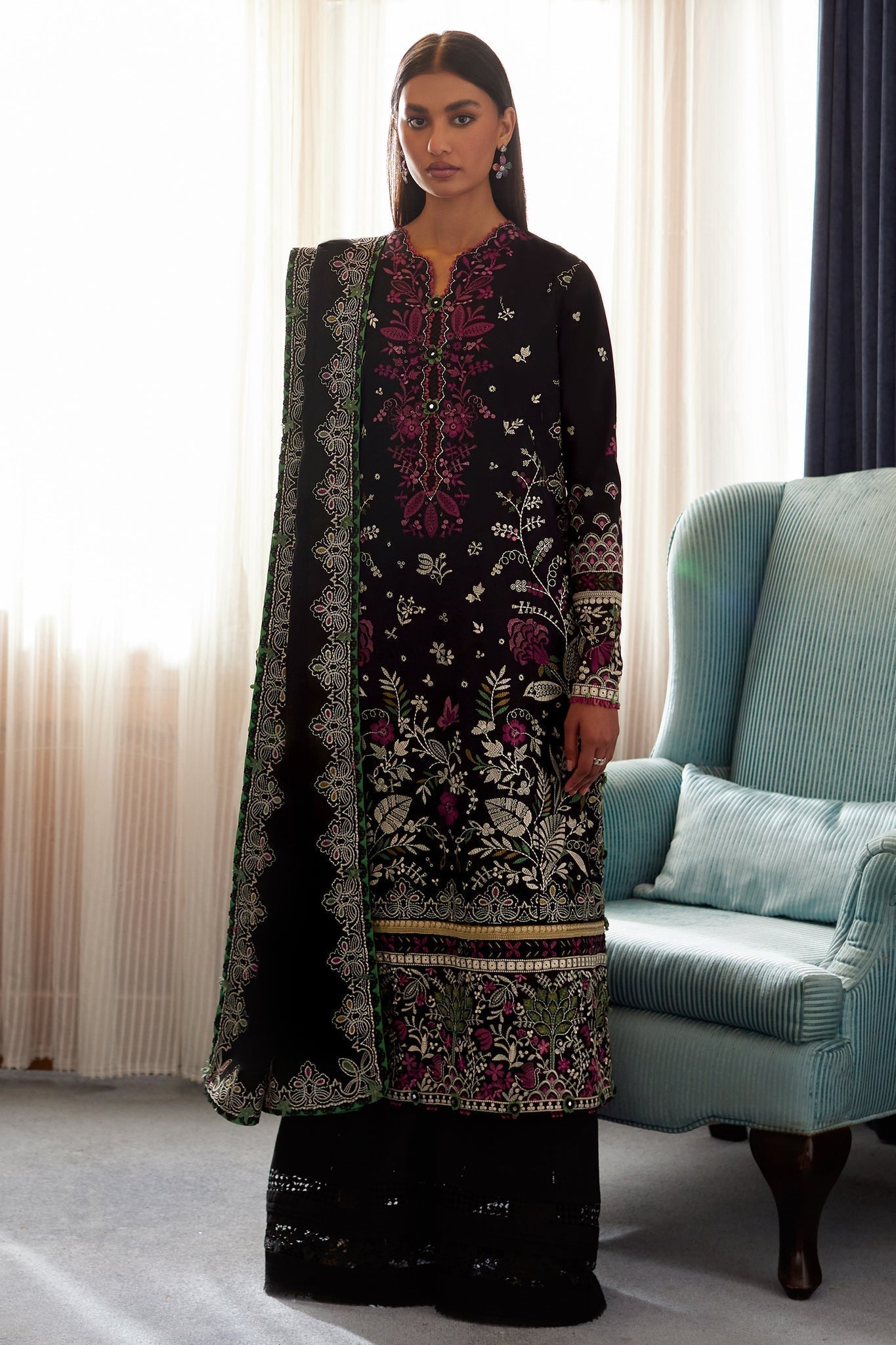 Elan | Lawn24 |QISTINA (EL24-03 B) -  Elan Luxury - Original Designer Dress - House of Maryam