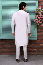 Elegant White Plain Kurta Pajama