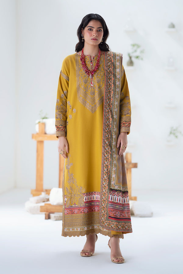 Maryum N Maria | Noore Winters 25 | 3 Piece Embroidered Khaddar APANA - FSU5671