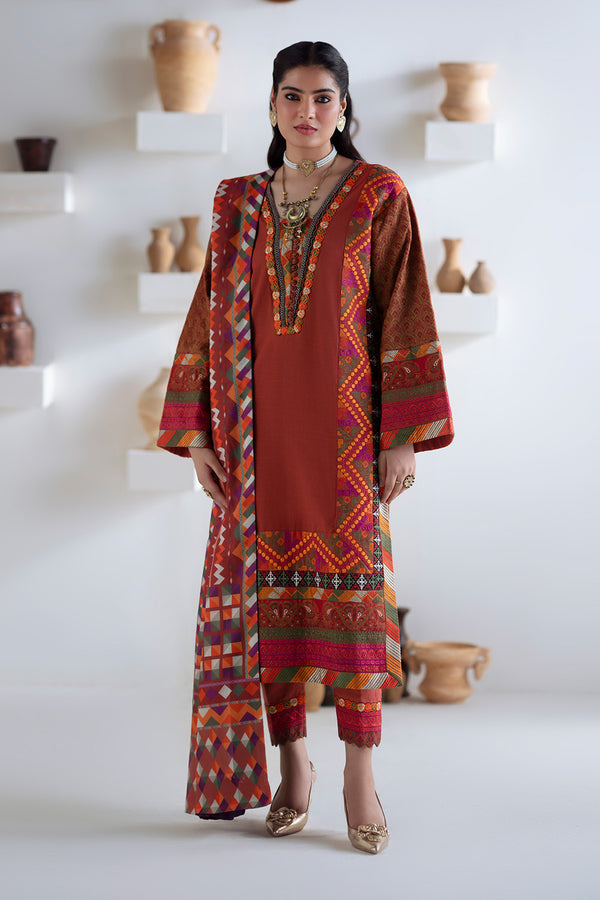 Maryum N Maria | Noore Winters 25 | 3 Piece Embroidered Khaddar BADRAI - FSU5673