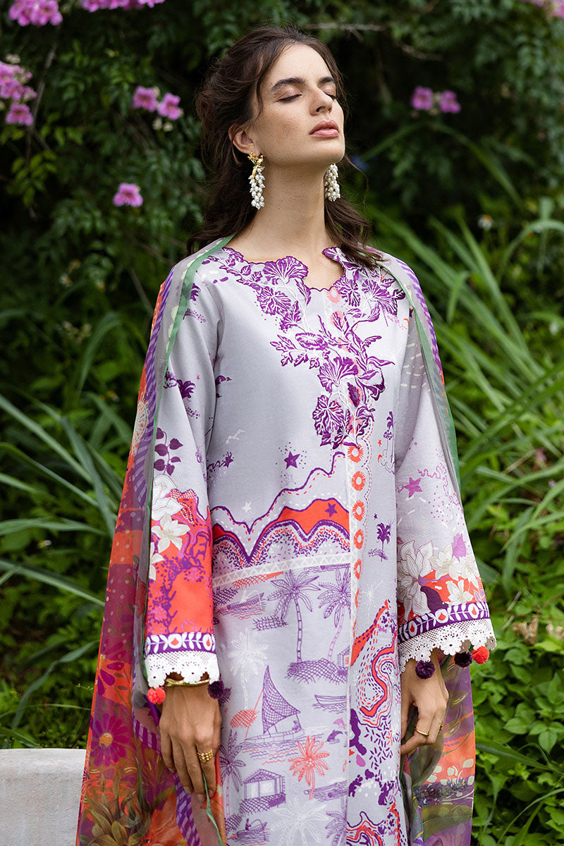 Mushq | Mirasol Printed Cambric | Luna Plata