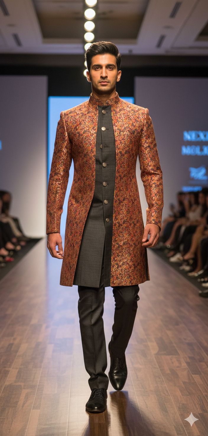 Floral print black open jacket Main image