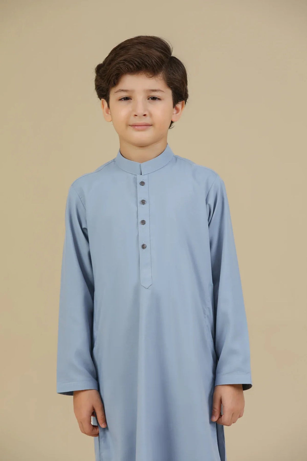 Sapphire Blue Blended Kurta Trouser - Kids