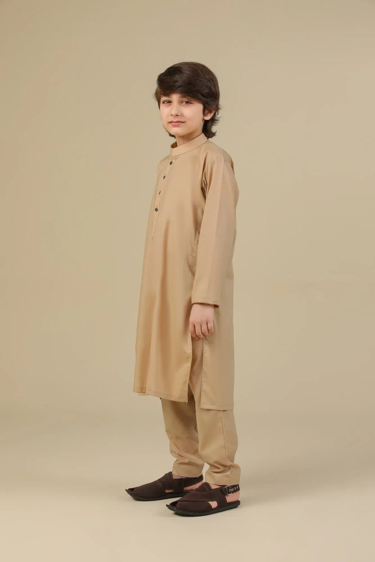 Camel Soft Cotton Kurta Trouser - Kids