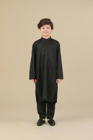 Black Soft Cotton Kurta Trouser - Kids