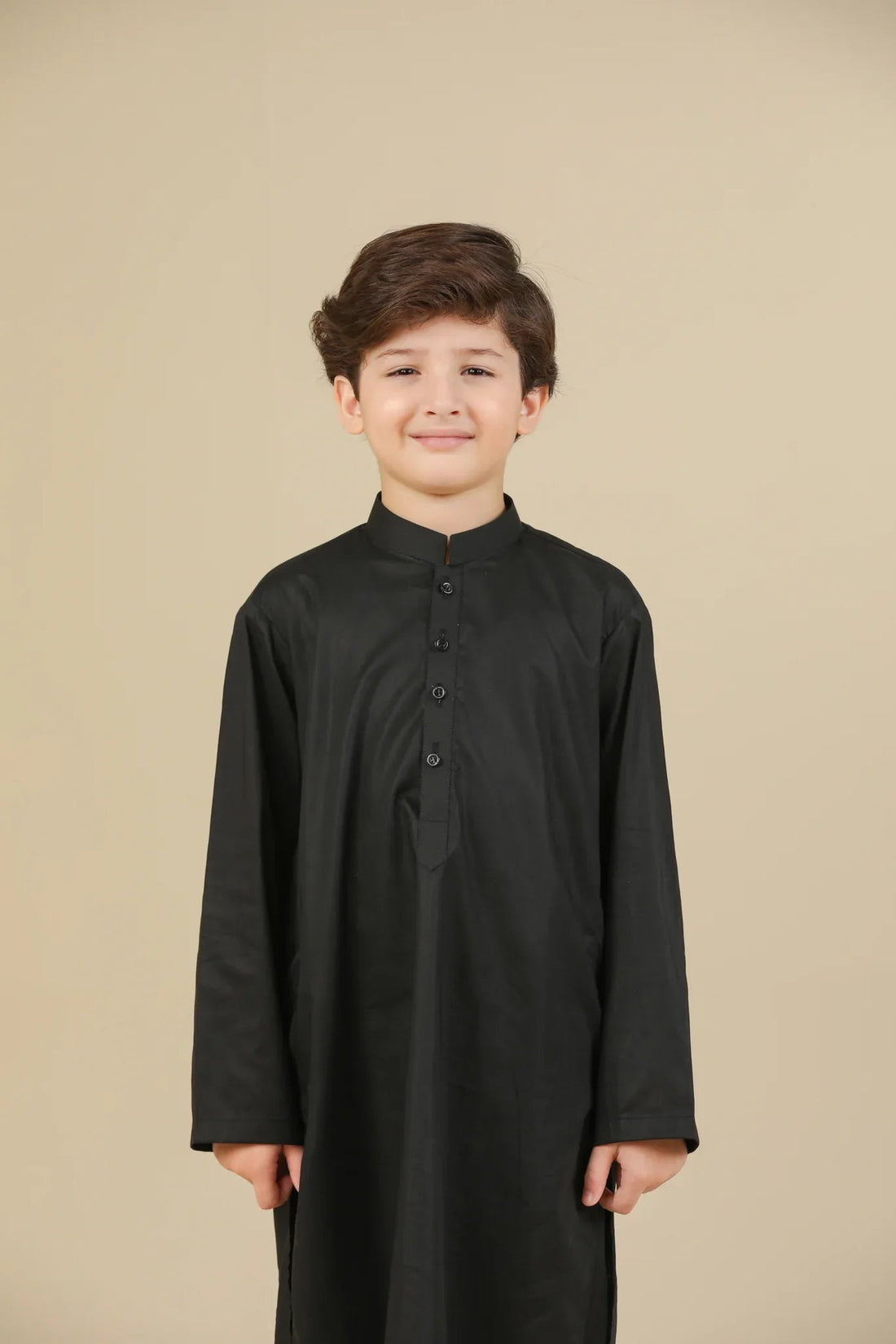 Black Soft Cotton Kurta Trouser - Kids