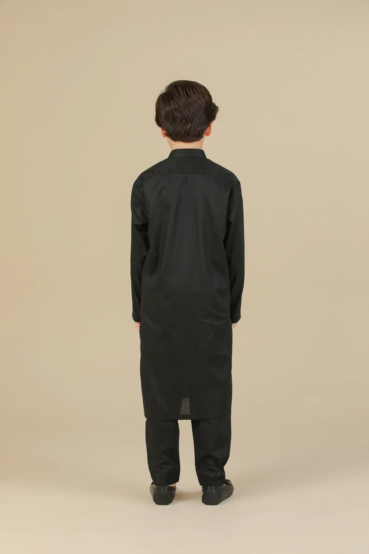 Black Soft Cotton Kurta Trouser - Kids