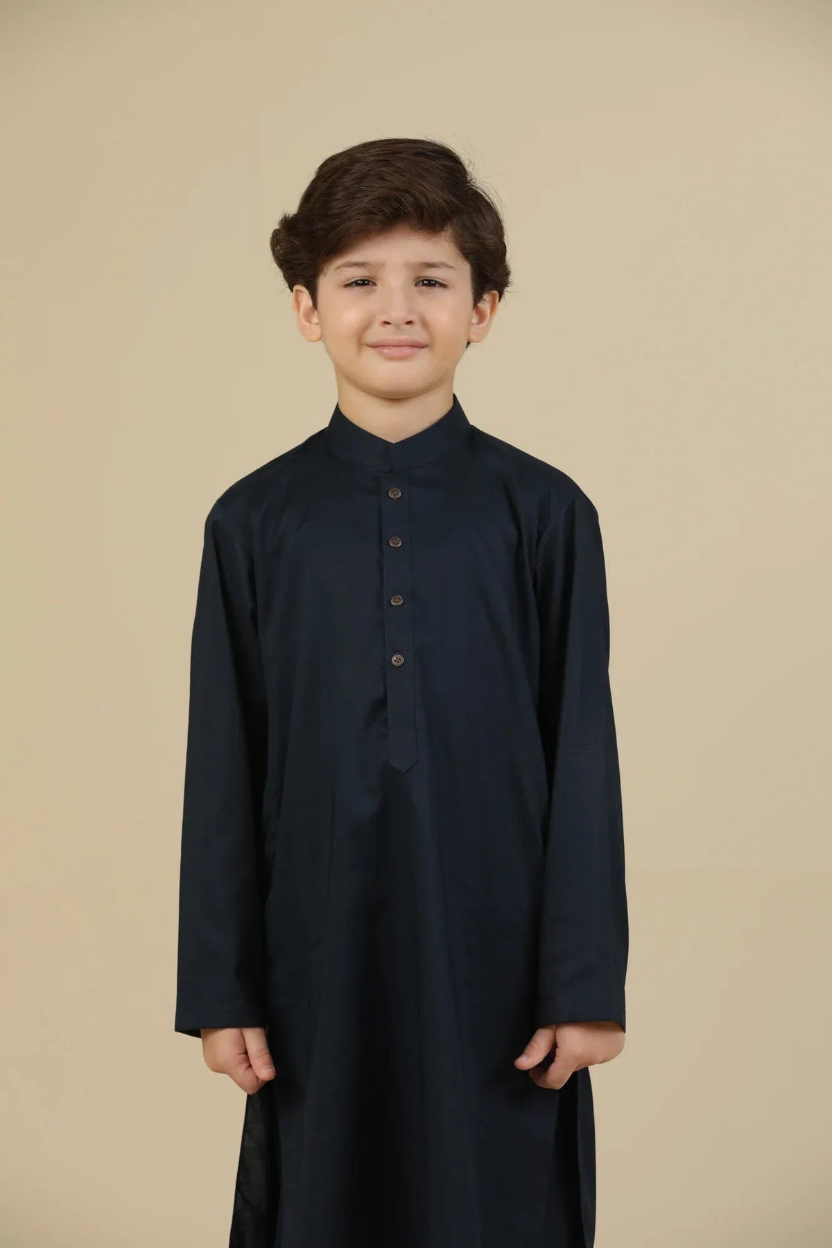 Navy Blue Soft Cotton Kurta Trouser - Kids