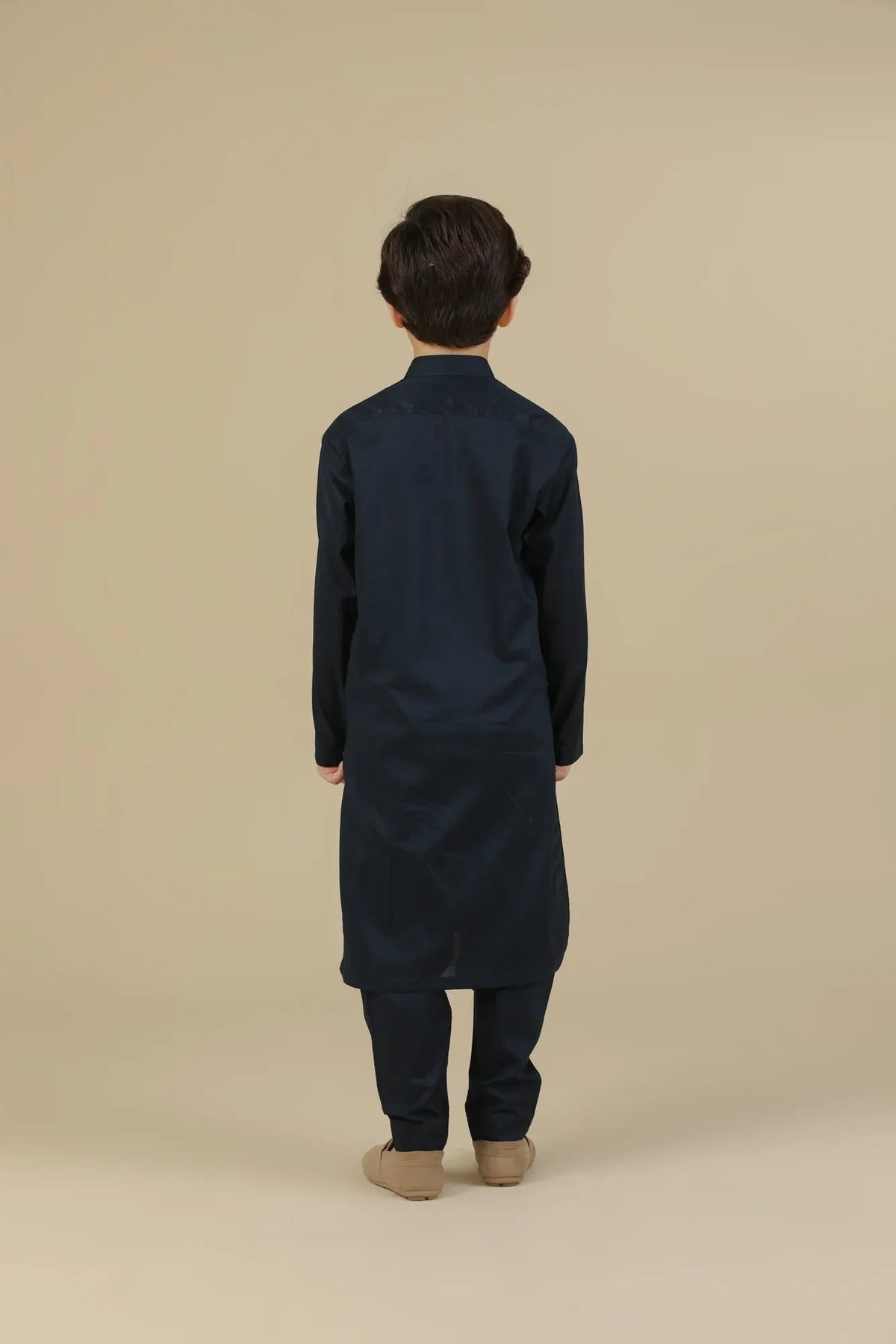Navy Blue Soft Cotton Kurta Trouser - Kids