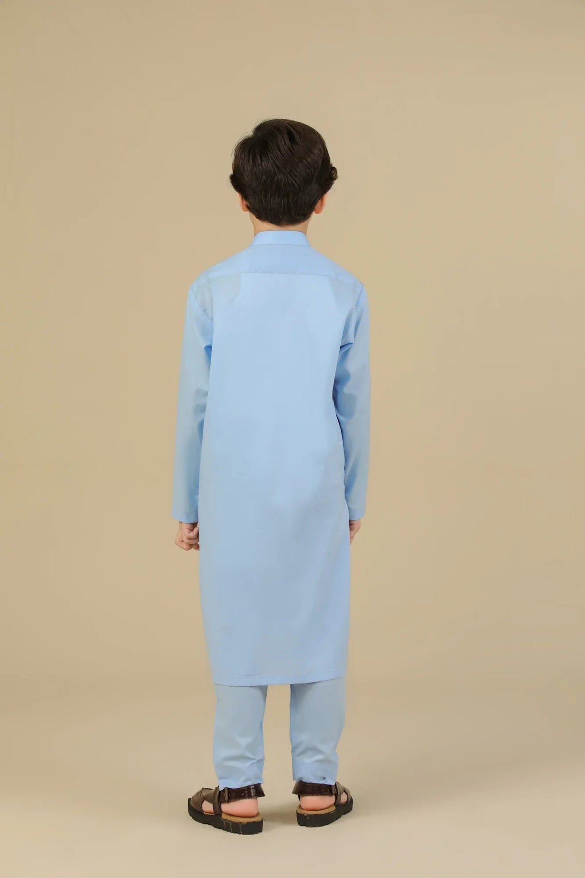 Sky Blue Soft Cotton Kurta Trouser - Kids
