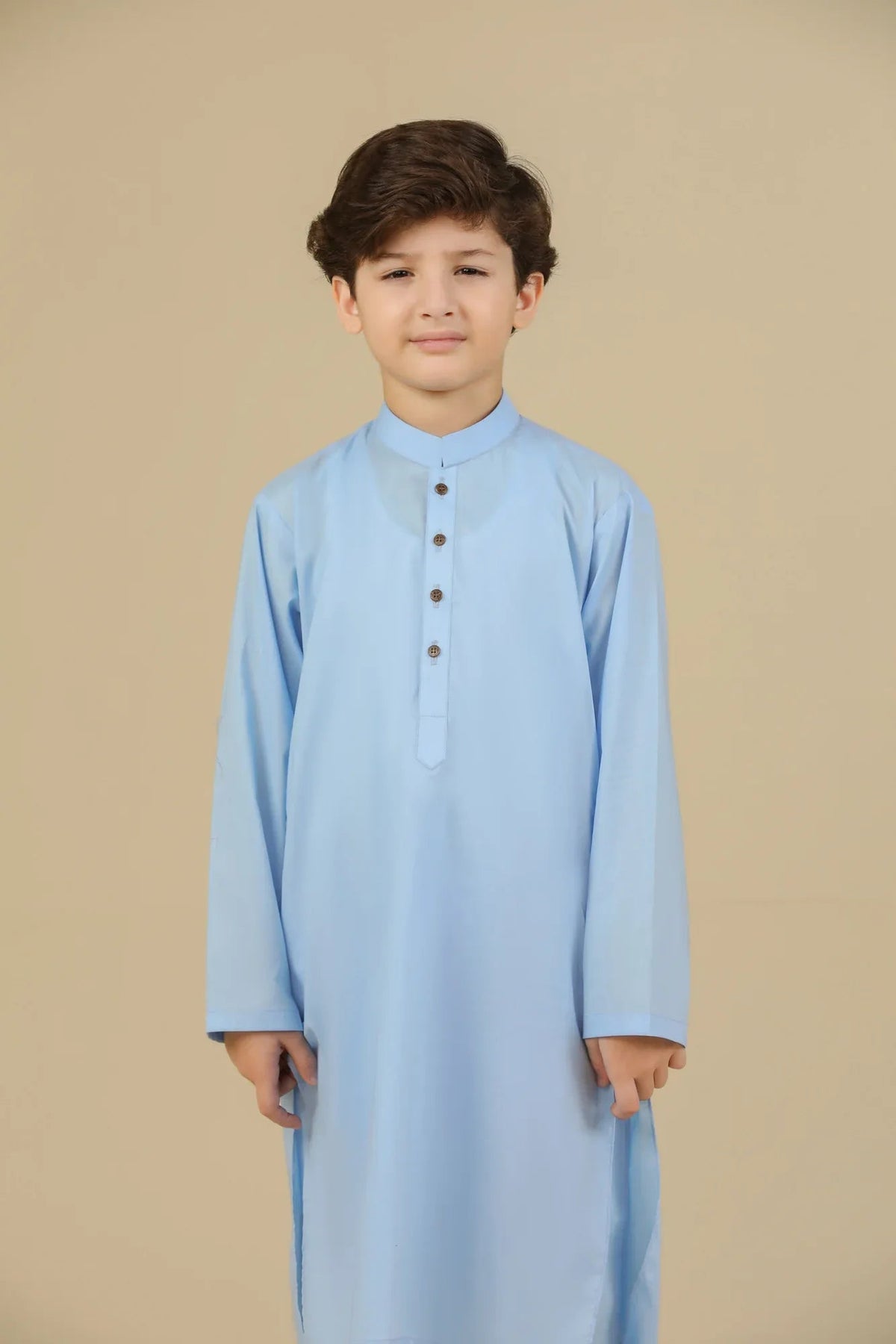 Sky Blue Soft Cotton Kurta Trouser - Kids