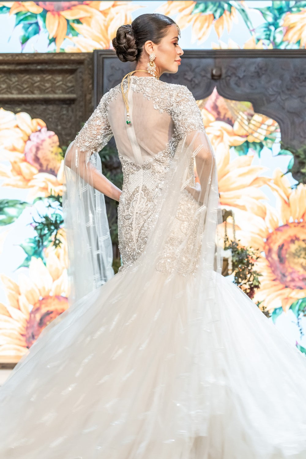 Grey zari Work lehenga