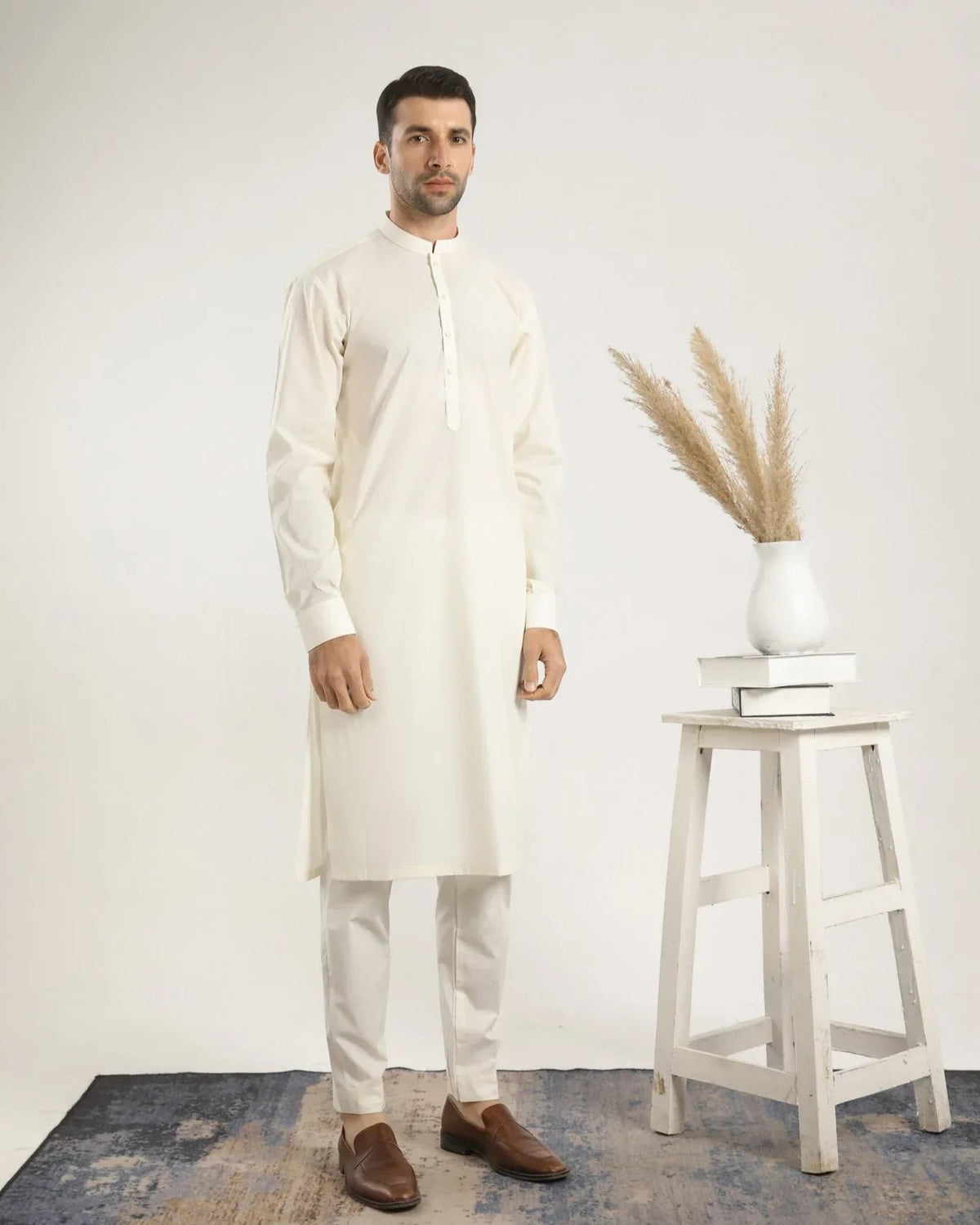 Bosky White Soft Cotton Kurta Trouser - Men