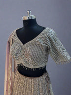 Sequins work lehenga in pure net fabric