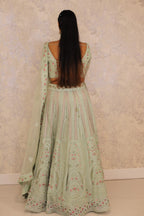 Green Lehenga silk Embellished Sequin Sweetheart Embroidered Set