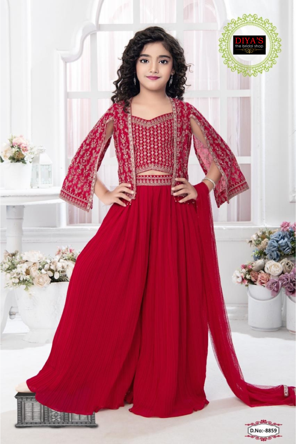 Stunning Red Designer Suit for Your Little Diva