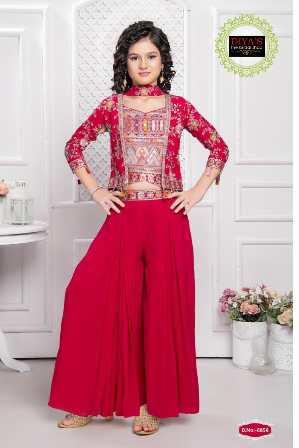 Stunning Red Ethnic Ensemble for a Timeless Look Main image