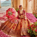 Regal Zardosi hand embroidered Bridal lehenga