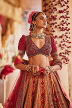 Regal Zardosi hand embroidered Bridal lehenga