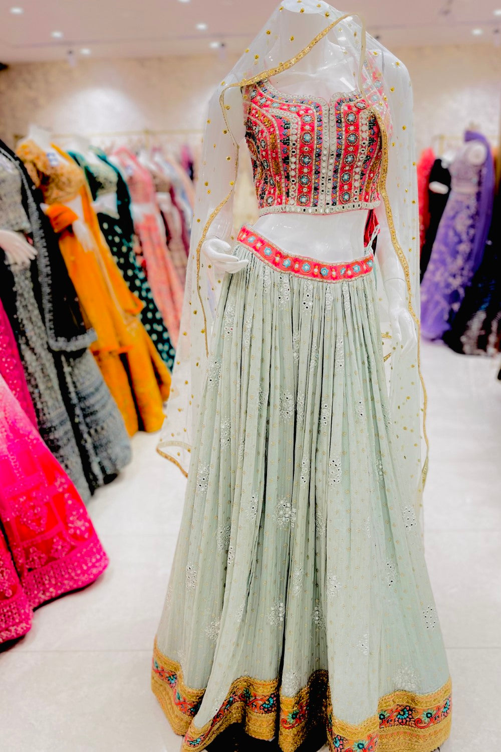 Mint green Lehenga